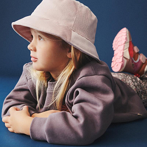 Панама вельветовая утепленная Wheat "Lomaio Rose Powder", розовая акварель,